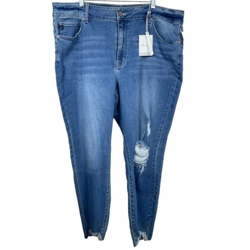 Kancan High Rise Skinny raw freyes Hem distressed Jean Size 22 NWT